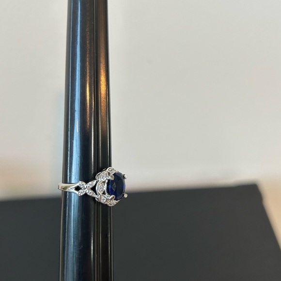 Blue stone ring 14K gold plated ring - Picture 3 of 5